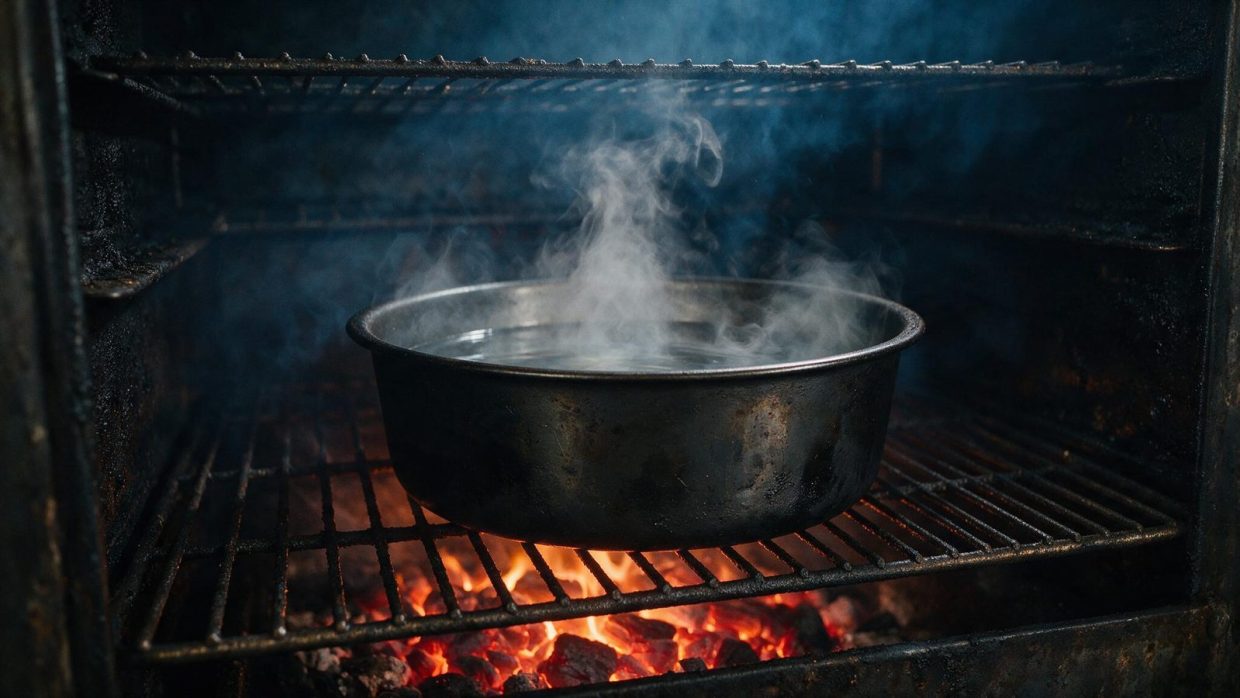 Offset smoker water pan: it takes the top off the swing, not the bottom